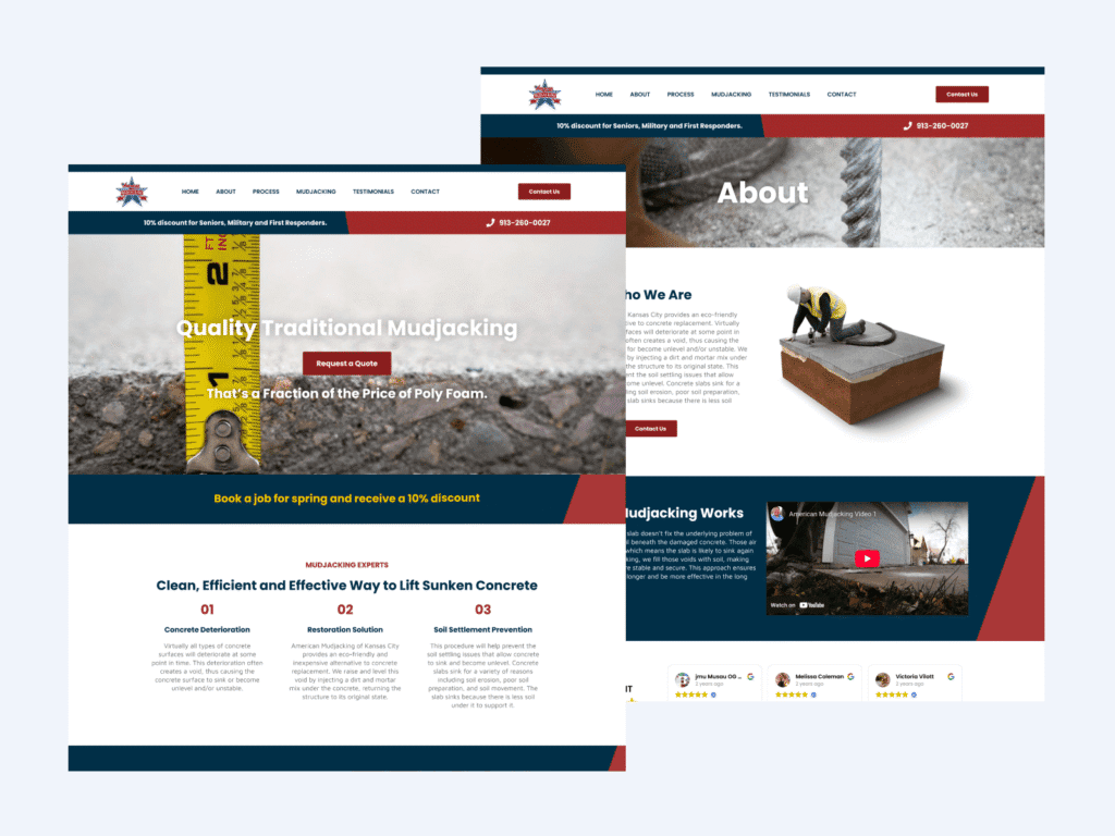 service business website redesign.